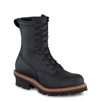 Red Wing LoggerMax 9-inch Waterproof Safety Toe Logger Mens Work Boots Black - Style 2216